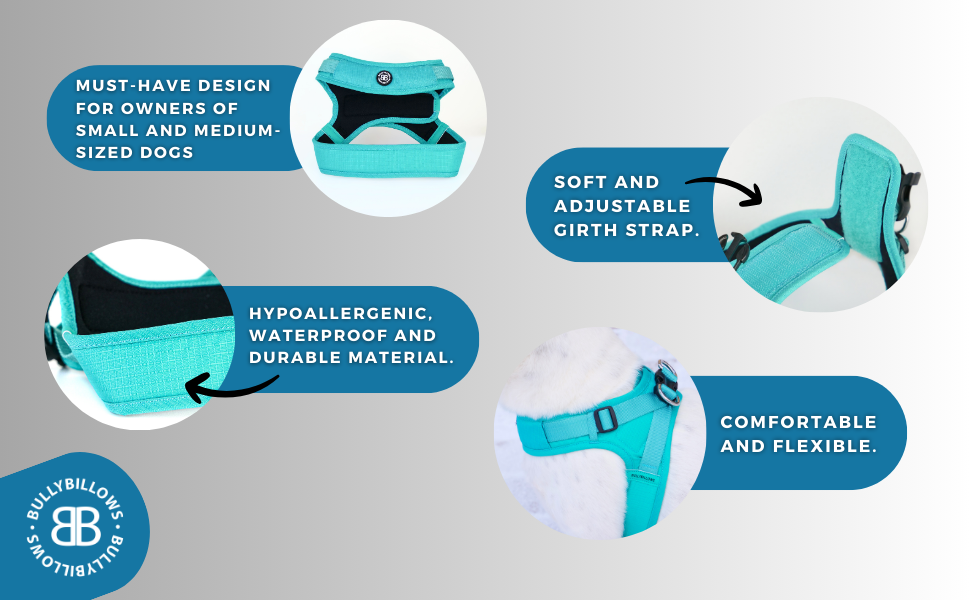 Dog Harness Harnesess Lightweight Neoprene Comfortable felxible Waterproof 