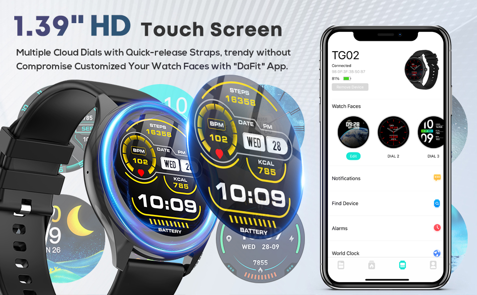 smartwatch with HD touch screen