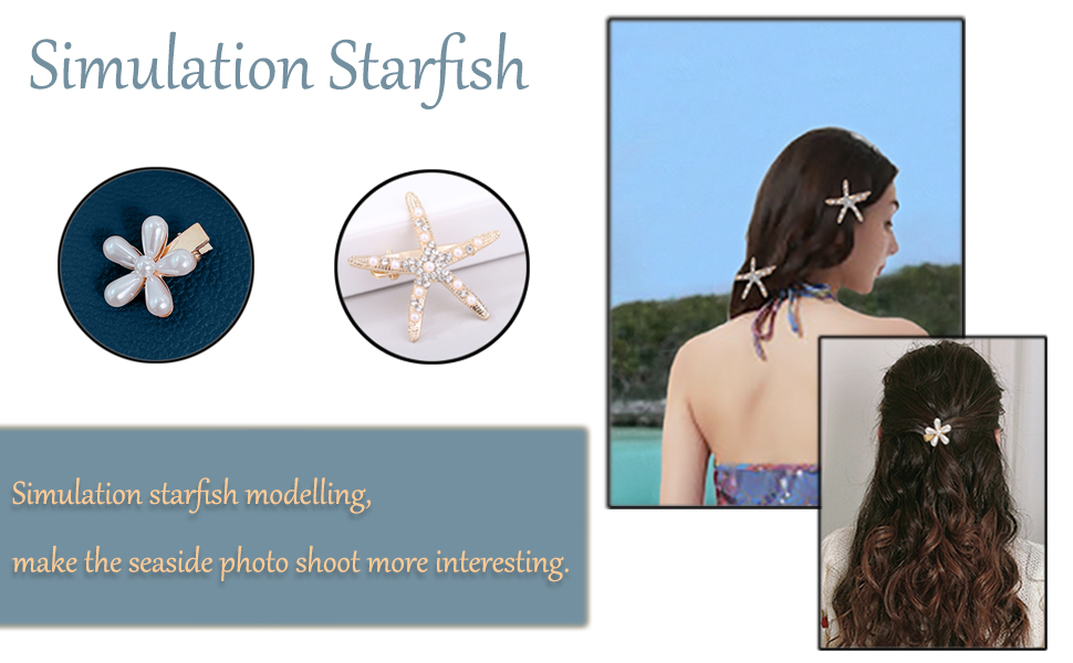 Faux starfish hair clips