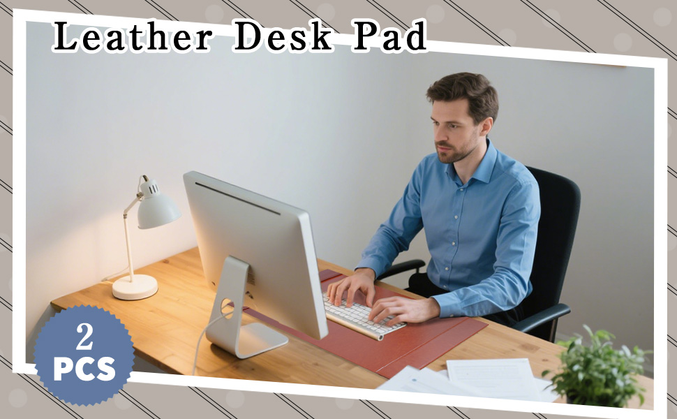 leather desk pad protector mat writing office blotter surface brown organizer side rails supplies 