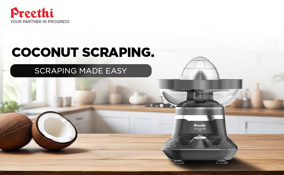 coconut scraping, grating, coconut scraper, juicer