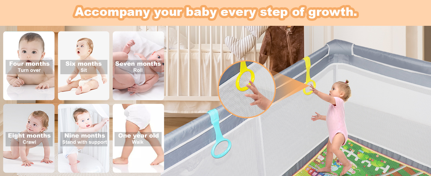 Regaloam Baby Playpen with Mat,50 * 50 Inches Baby Play