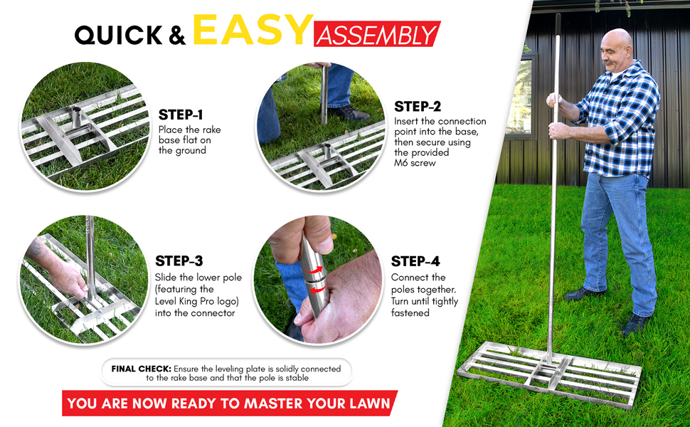 lawn leveling rake levelawn tool leveler dirt ground yard heavy duty stainless steel gardening