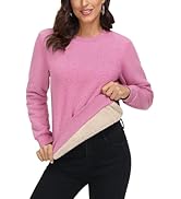 MAGCOMSEN Women's Sherpa Lined Sweatshirts Thermal Casual Crewneck Fleece Pullover Winter Warm Th...