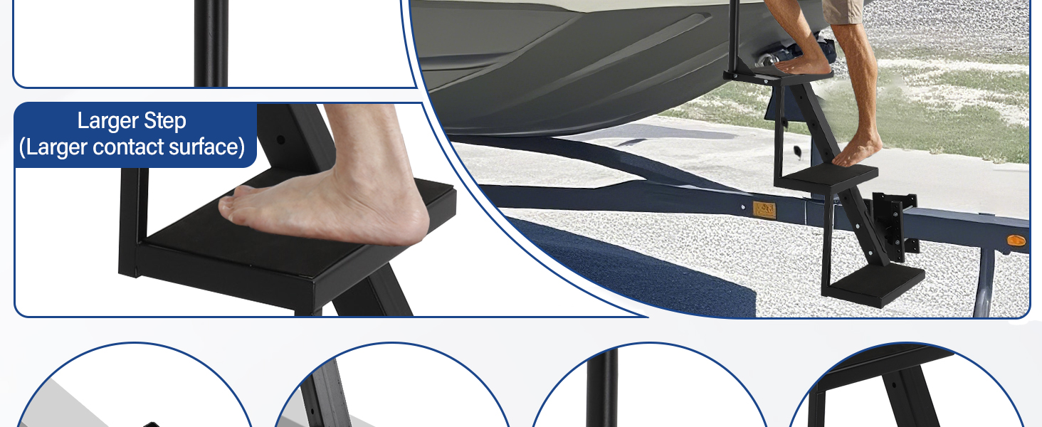 boat trailer steps for the tongue