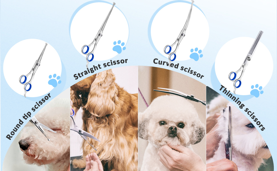 Gimars 6 in 1 Professional 4CR Stainless Steel Grooming Scissors for