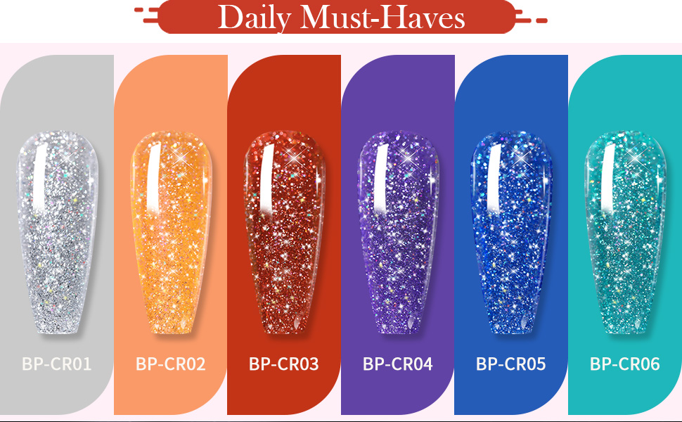 Colorful reflective glitter gel