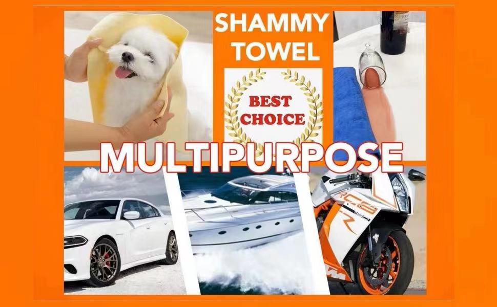 Premium Shammy Cloth for Car Drying 2pk Bagged(26”x17”) Super Absorbent