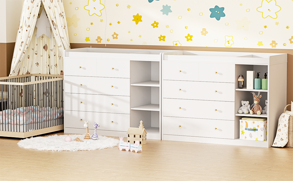 QUNTTINA Baby Changing Table Dresser Diaper Change Table