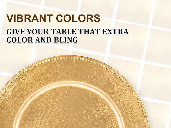 Amazon.com | MAONAME Gold Charger Plates Set of 12, Foil 13