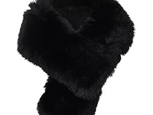 black faux fur scarf,faux fur neck scarf,fur neck scarf thick fluffy,fur scarf for women