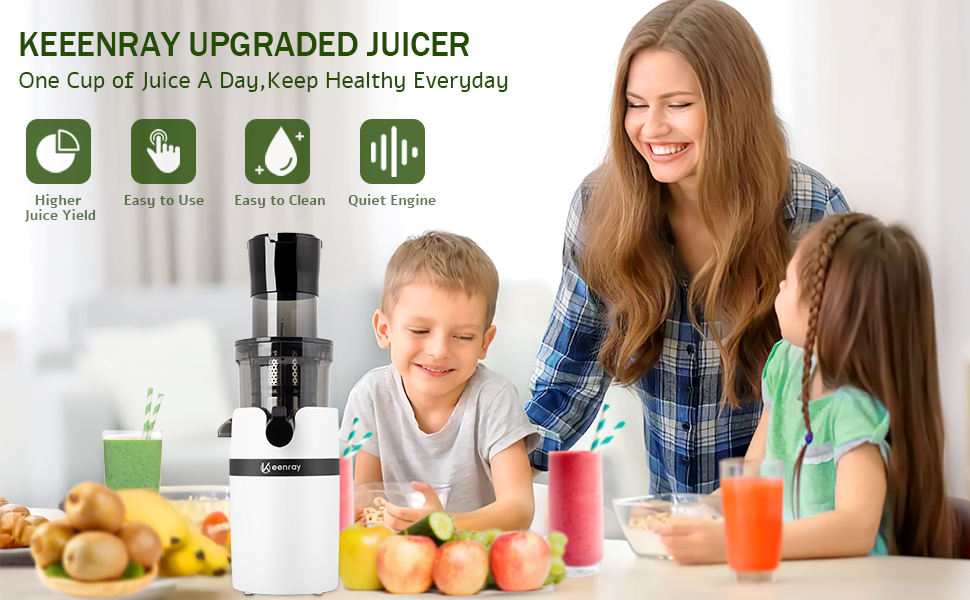 Masticating Juicer Machine for Whole Fruits and Vegetables, Cold Press