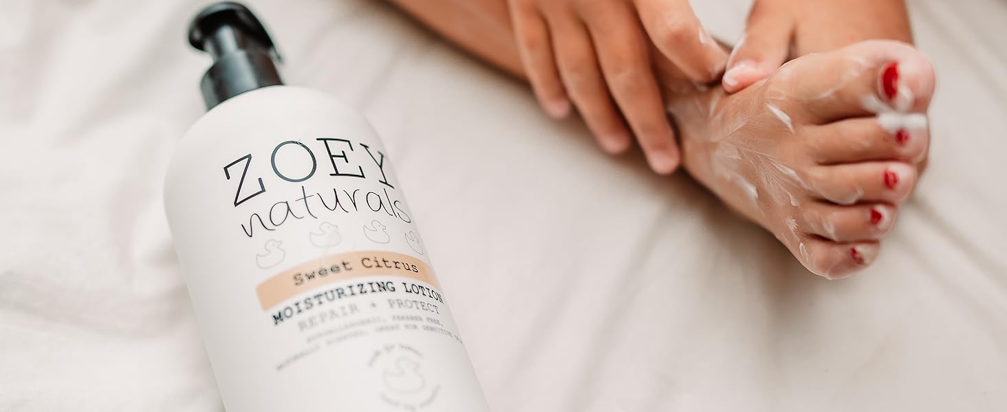 Child Applying Lotion to Legs To Keep Smooth
