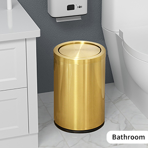 small gold trash can with lid