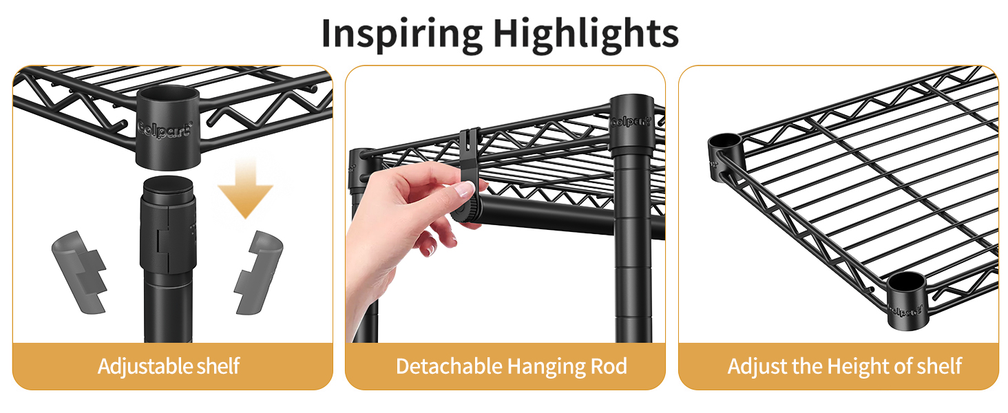 3 Tier Adjustable Heavy Duty Rolling Clothes Rack