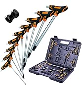 NordWolf 9-Piece T-Handle Metric Allen Wrench Set, S2 Steel Long Arm Ball End Hex Keys, Sizes 2mm...