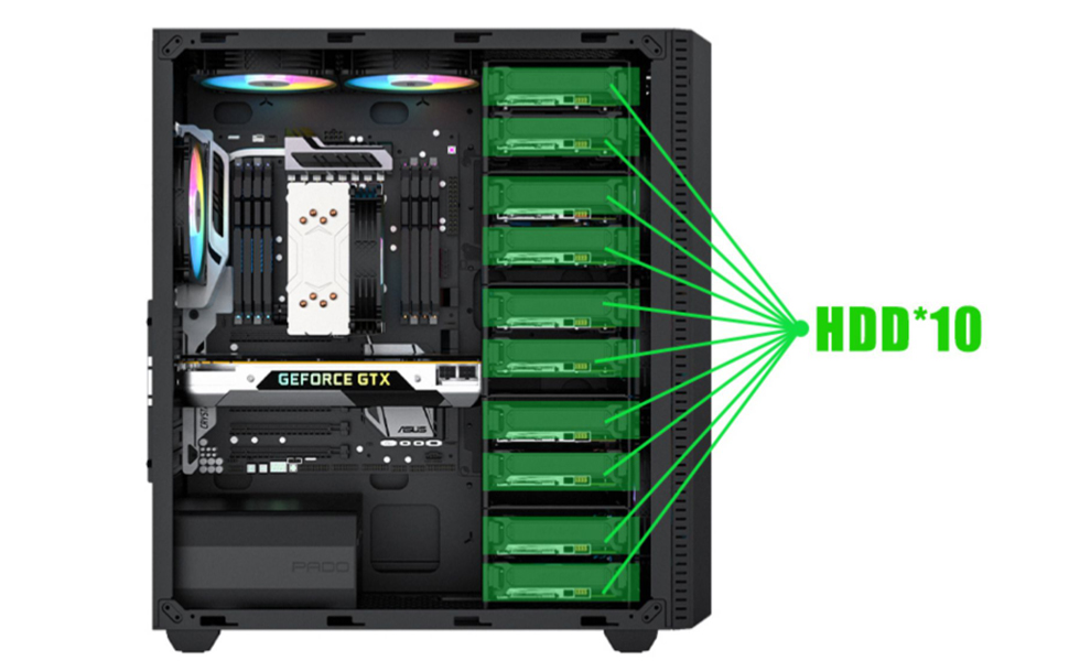 Amazon.com: CORN ATX Full Tower Computer PC Case, 10* HDD