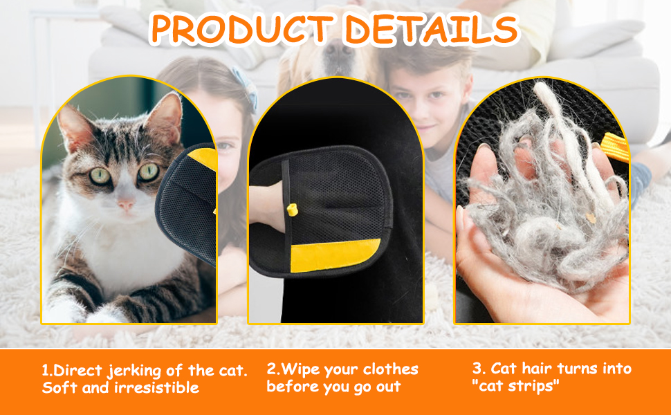 Guante para quitar el pelo de mascotas