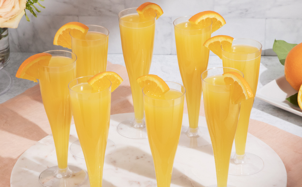 100 Plastic Champagne Flutes Disposable Clear Plastic Champagne