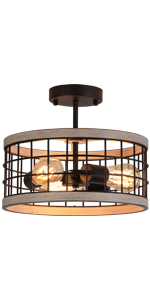 E 3-Licht Bauernhaus Halbeinbau-Deckenleuchte