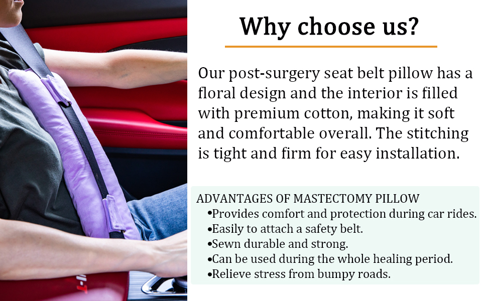 ongfuwu Seatbelt Pillow for PostSurgery, Hysterectomy