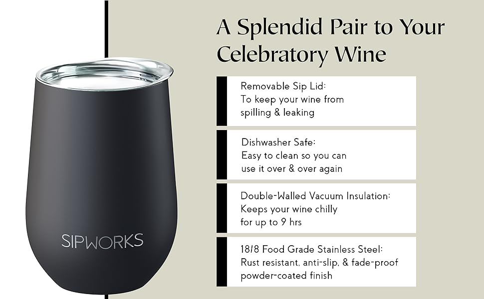 Our stainless steel wine tumbler is shatterproof & made to last for years to come