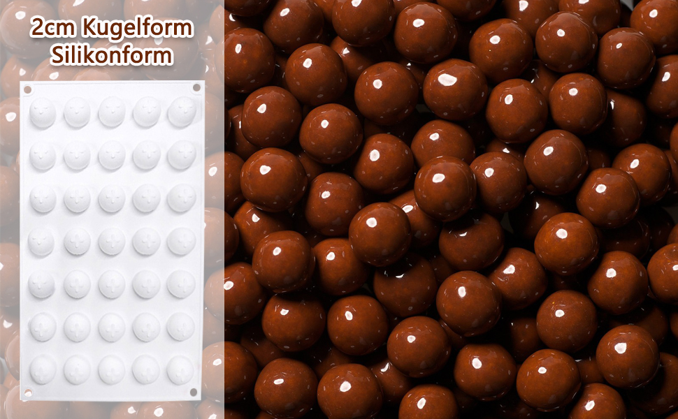 duoyif Schokoladenformen Kugelform Silikonform 35 Löcher Ø 2cm ...