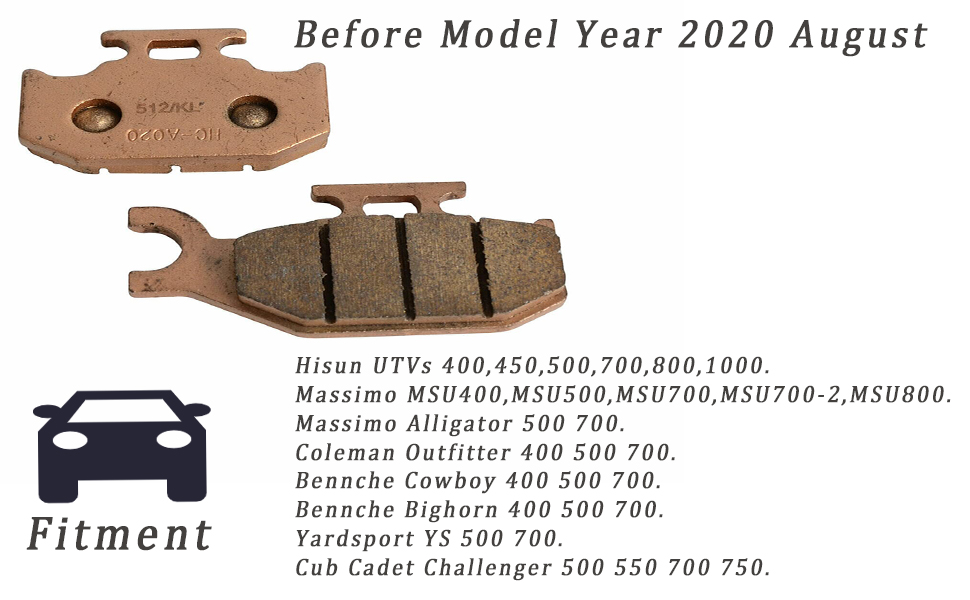 QYMOTO Parking Brake Pads Compatible for Hisun 400 500