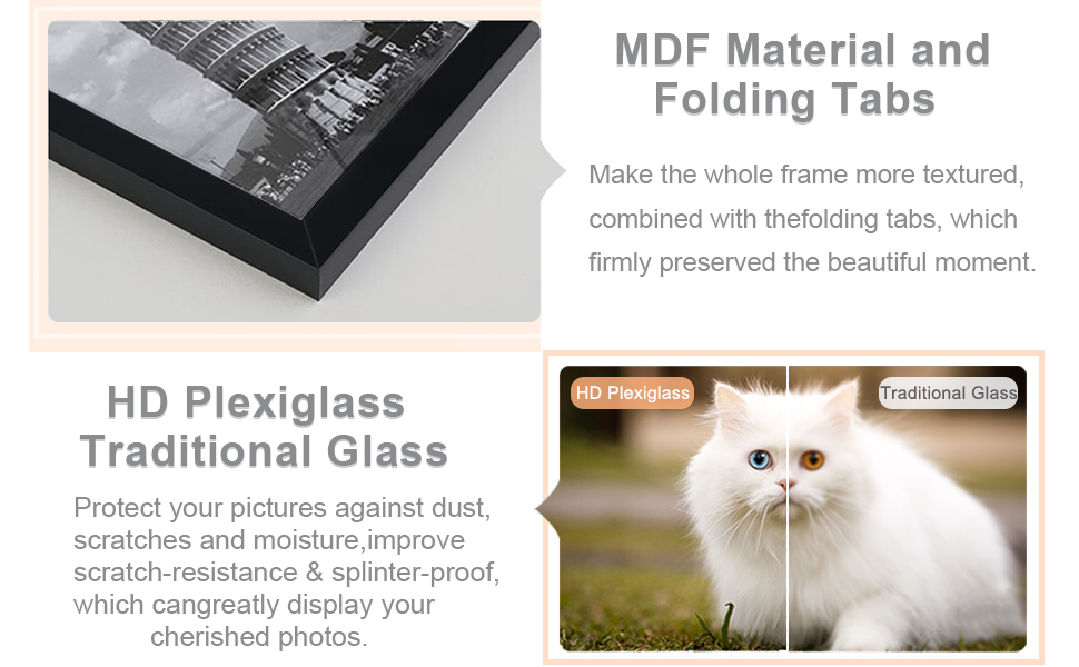 XHDA 4 Pack White 6x4 Photo Frames with Mount, White Picture Frames 6x4