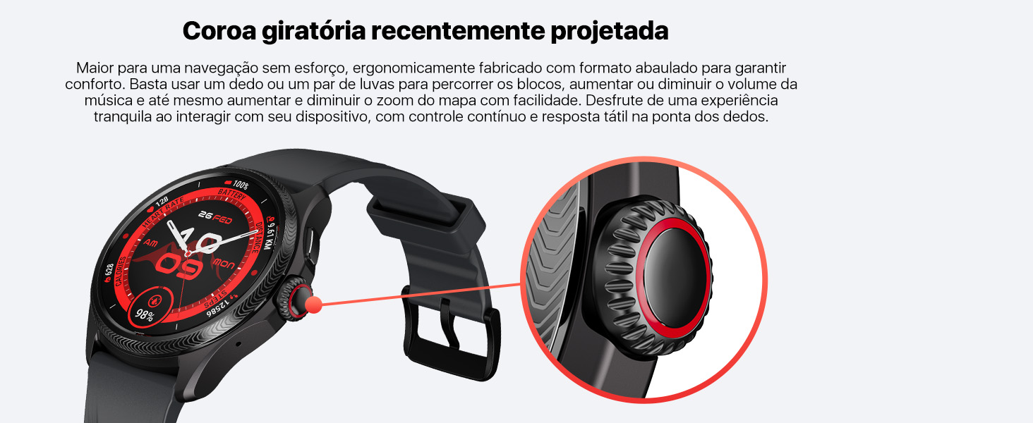 TicWatch Pro 5 Wear OS Smartwatch relógio inteligente GPS bússola 1.43" 5ATM Resistência à água