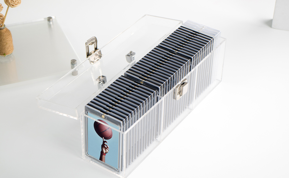 Kcgani Clear Acrylic Trading Card Storage Box, Graded Card