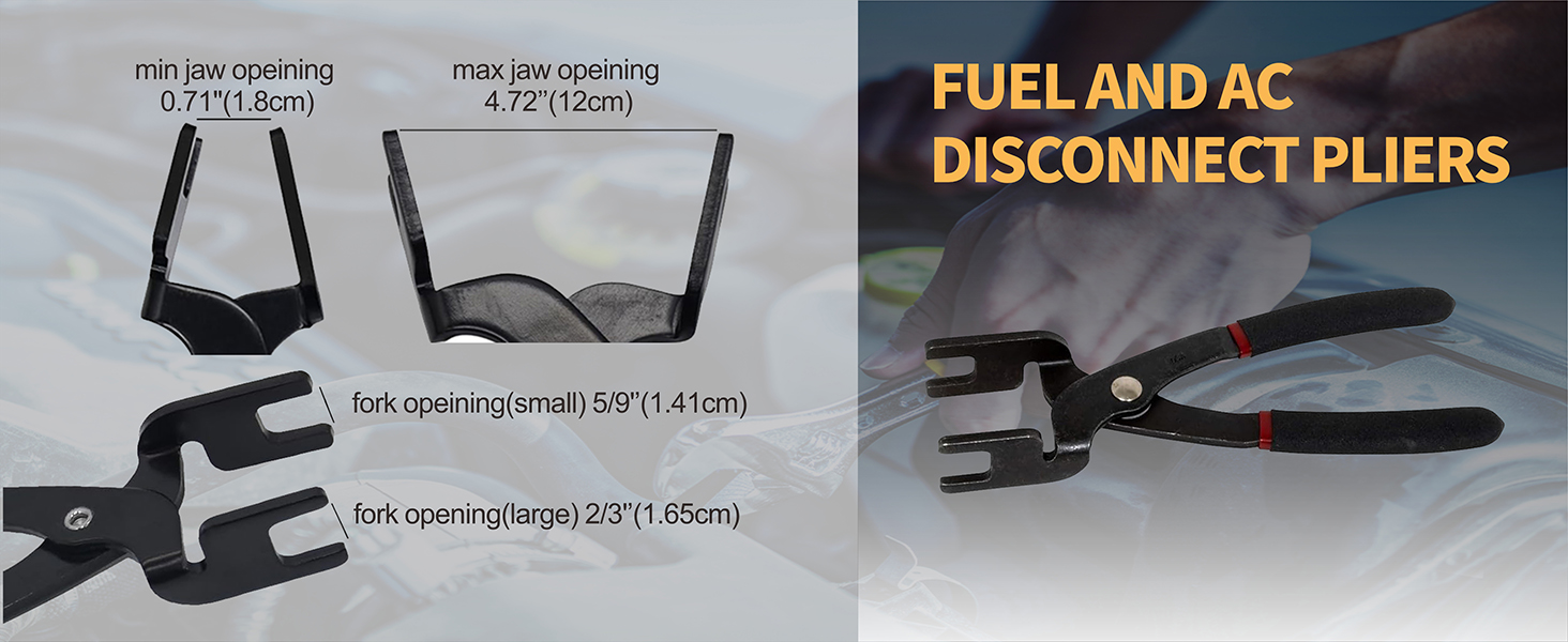 Fuel Line Disconnect Scissor Tool Set for 3/8 Inch and 5/16 Inch Fuel Filter Removal Tool