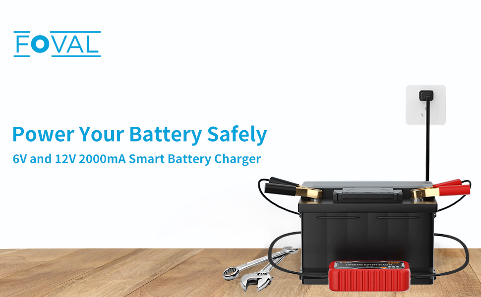 [2Pack] FOVAL 2Amp Car Battery Charger, 6V and 12V