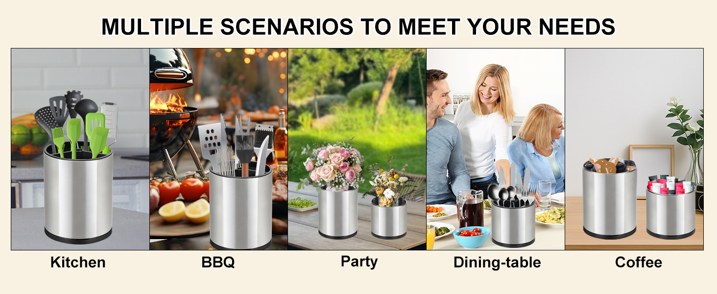 kitchen utensil holder metal