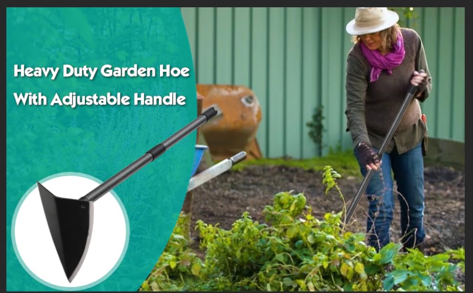 Garden Hoe Tool,Triangle Gardening Hoe with Sharp Blade for Digging