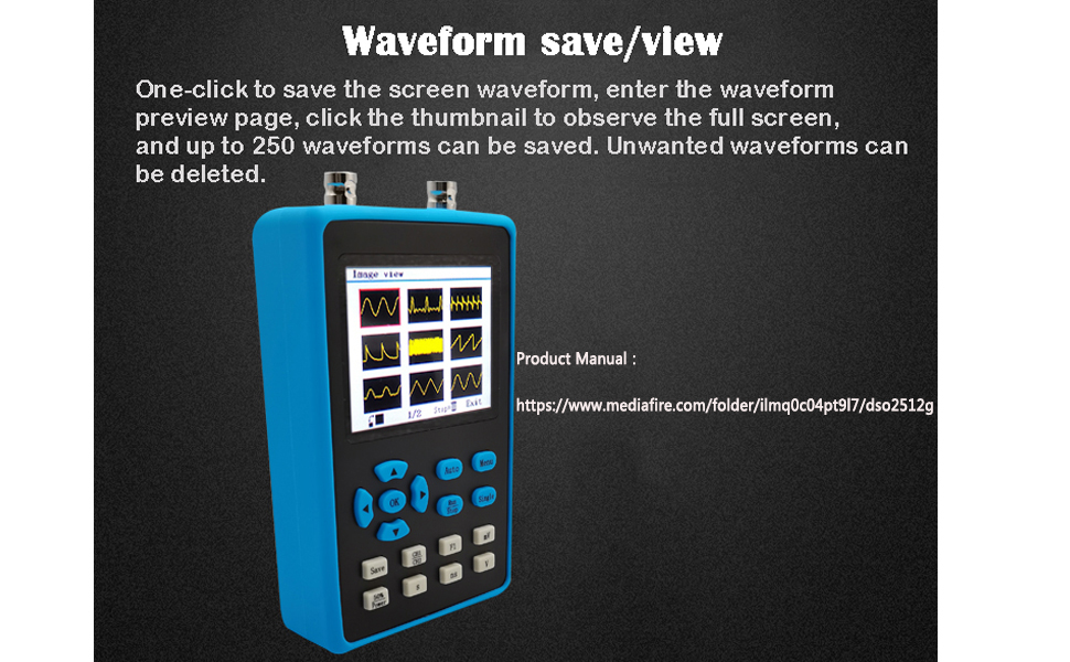 DSO2512G 2.8 Inch Handheld Digital Oscilloscope 120M