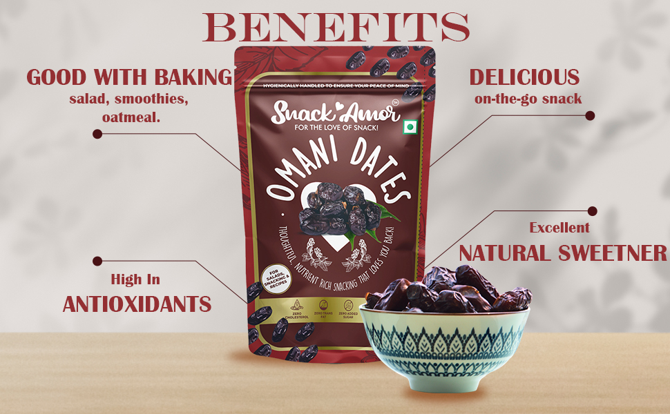 SnackAmor Premium Omani Dates 2kg Premium Khajur or Khajoor or Dates
