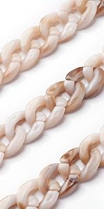 Acrylic Curb Chains Cable Cross Chain Links Connectors for Handbag Lanyard Jewelry
