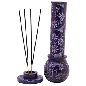 Marble Incense Holder Candle Burner Blue Soapstone