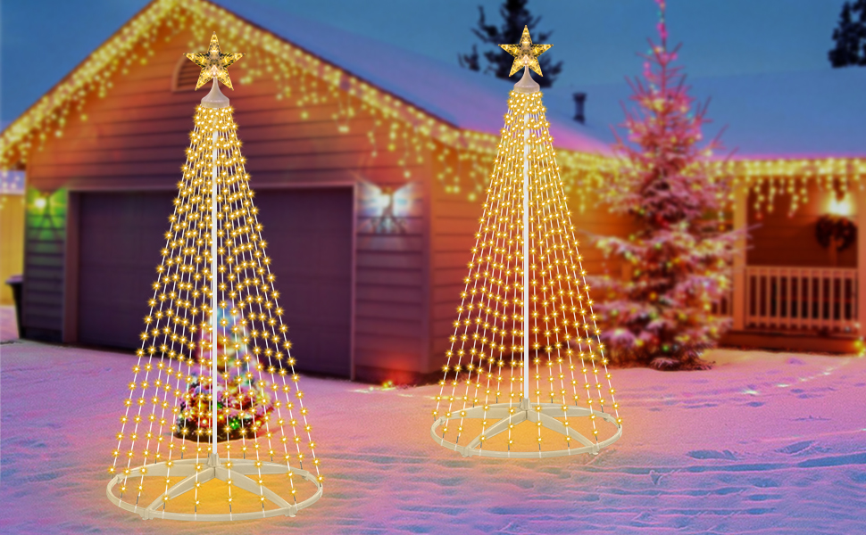 Forlivese Christmas Tree String Light, 6ft 250 LED Warm White Fairy