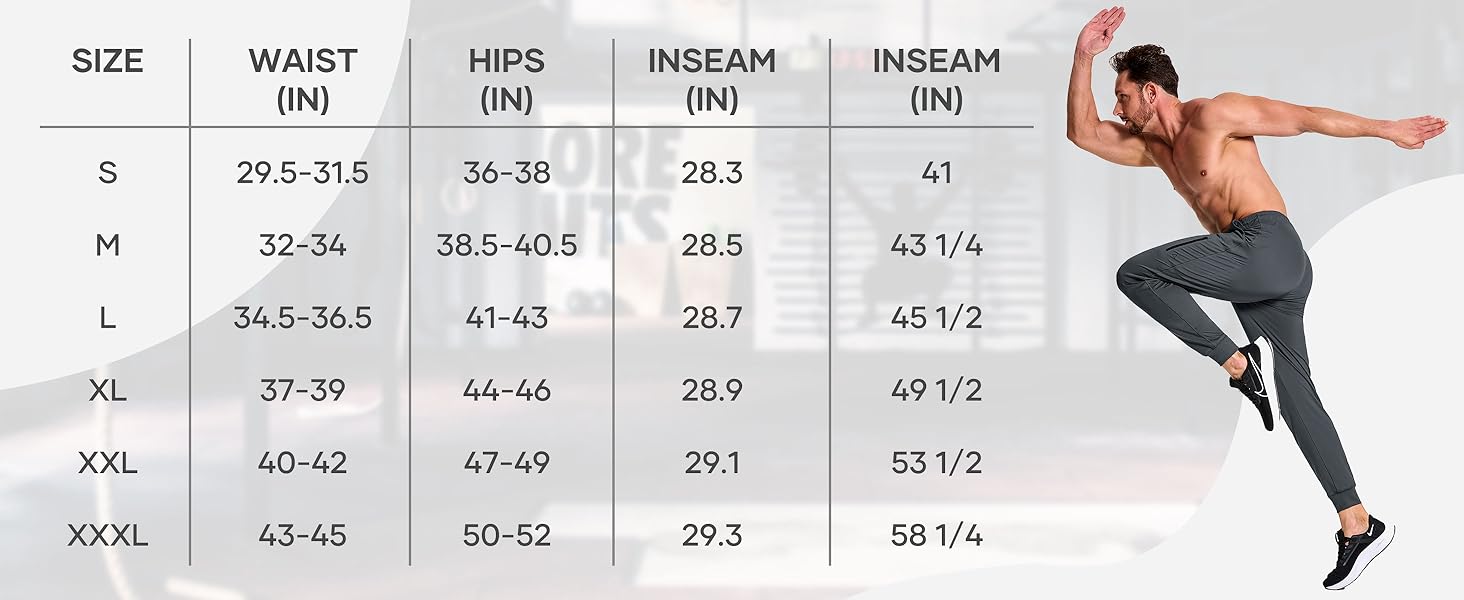 Men's Athletic Jogger with Zipper Pockets Stretch Sweatpant Pants for Men Workout Running Gym Track 