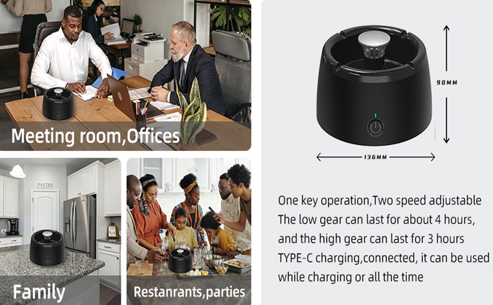 GOYISEE Smokeless Ashtray for Cigarettes Indoor,2 in 1 Air Purifier Multifunctional