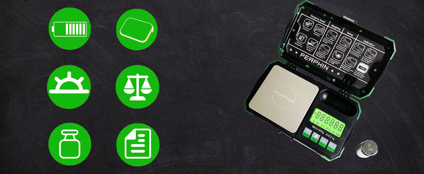 TOPWEIGH Pocket Scale, Dual Powered, Precision Gram Scale