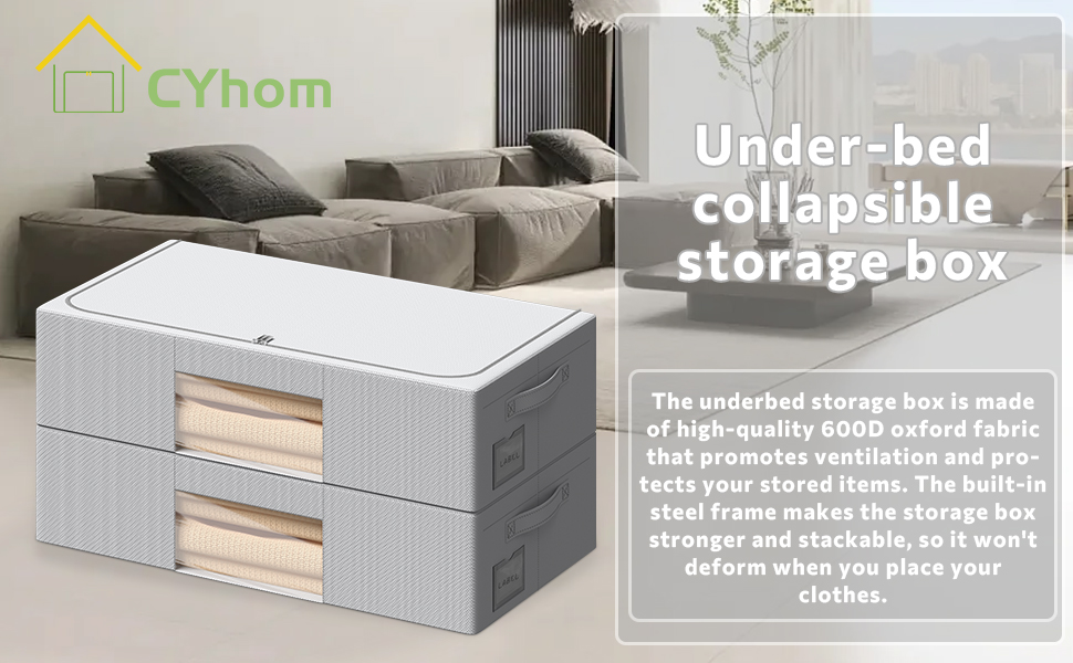 Under Bed Storage Bins Frame Storage Box Oxford Fabric