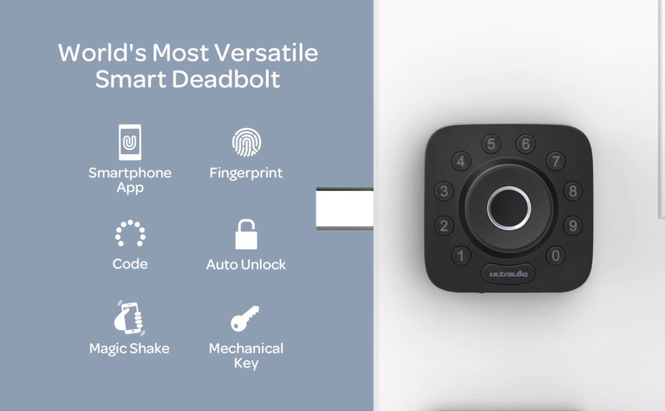 ULTRALOQ Smart Lock UBolt Pro + Bridge WiFi Adaptor, 6in1 Keyless Entry Door Lock with WiFi