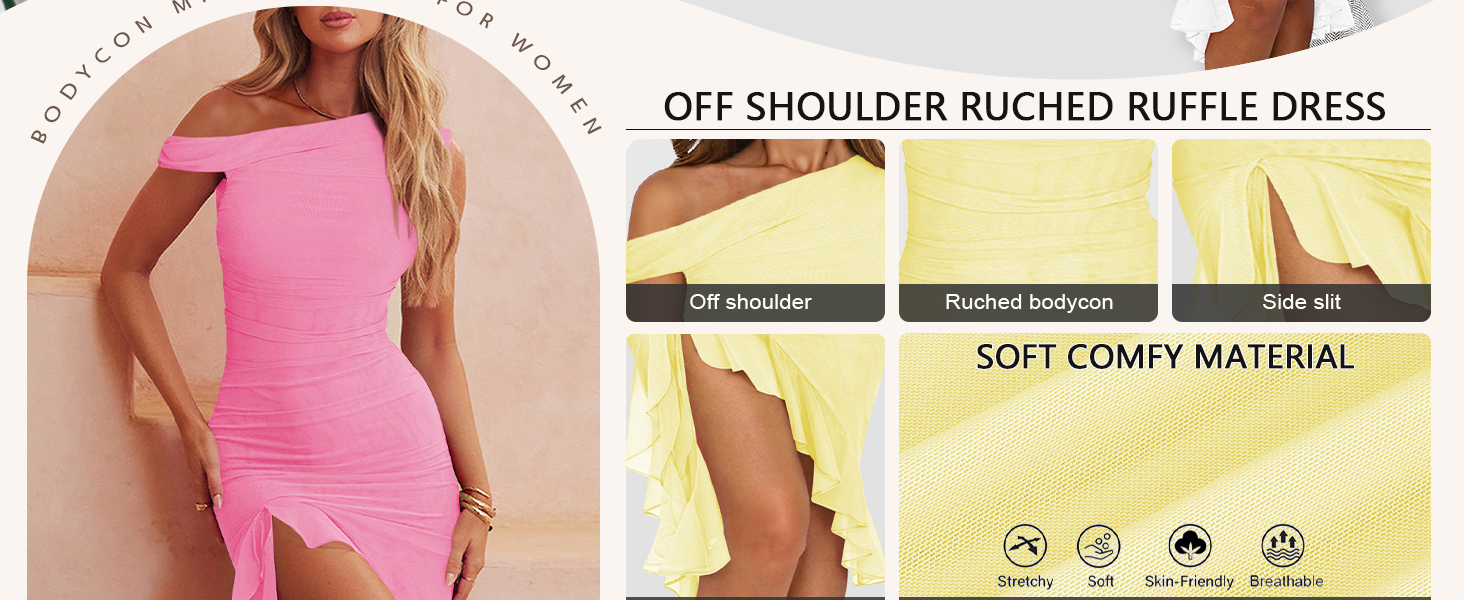 Shoulder Bodycon Midi Dress