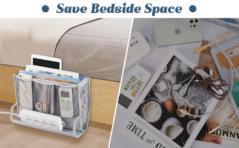 Retyion Bedside Caddy Bedside Storage Organizer Bedside