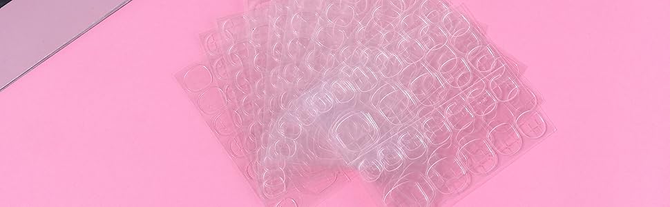 pink nail adhesive tabs