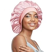 Umisleep 22 Momme 100% Real Mulberry Silk Bonnet for Sleeping Women, Large Hair Care Bonnet for L...