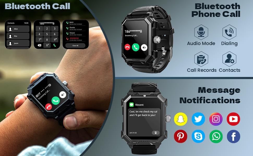 GPS Smart Watch for Men, 6 Satellite Positioning, Compass